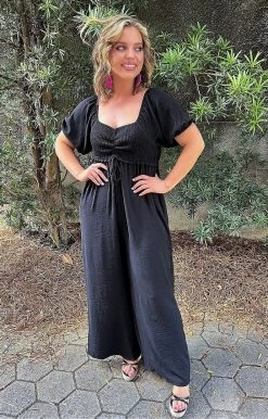 143 Story - IRM8110-PP - 53122 BOTTOMS Feels Like Fun Jumpsuit - Black