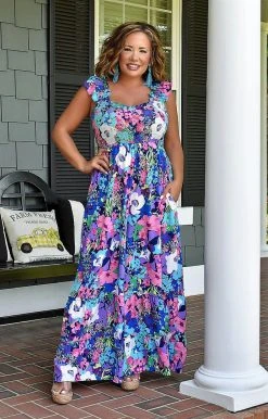 Hailey & Co - IR6902 - 7722 BOTTOMS Dancing In The Garden Floral Jumpsuit - Multi