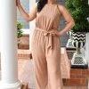 Andree - 53349-PP - 7421 BOTTOMS Too Haute To Handle Jumpsuit -Mocha