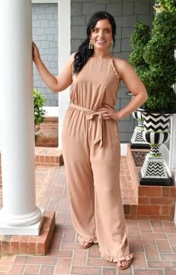 Andree - 53349-PP - 7421 BOTTOMS Too Haute To Handle Jumpsuit -Mocha