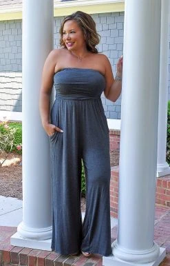 Heimish - SP1121-10 - 5322 BOTTOMS So Sophisticated Jumpsuit - Charcoal