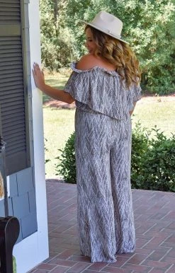 Caramela - CR5250-CHRISTINA - 92821 I Adore You Snake Print Jumpsuit - Taupe BOTTOMS