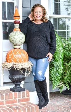 Davi & Dani - PWT91344PER - 112220 Never Too Soon Sweater - Black