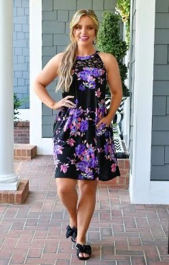 Heimish - ED6504-12 - 61422 Get On Board Floral Dress - Black