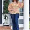 Flying Tomato - IT11512 - 31722 Your Own Path Floral Top - Citrus TOPS