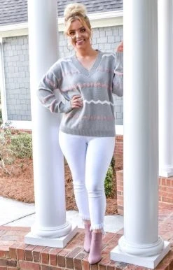 Andree - P17586-PP - 112120 Sweaters Just A Feeling Sweater - Gray