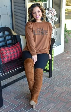 Sew In Love - ET928-26GRPHC - 111221 Self Love Graphic Pullover - Caramel Graphic Tees