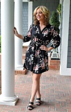 Heimish - ED6111-15 - 71922 Feeling Refreshed Floral Dress - Black