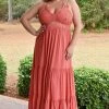 Main Strip - LD51558 - 1422 Dying To Know Lace Maxi Dress - Terracotta DRESSES