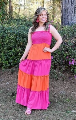 Main Strip - LD51629 - 3522 DRESSES Take Your Chances Colorblock Maxi Dress