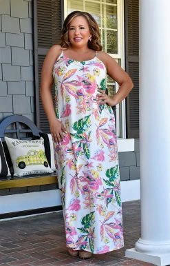 Andree - 94031-2 - 32222 Our Secret Place Print Maxi Dress - Ivory/Multi