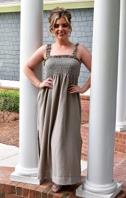 Heimish - WD1003F - 42122 DRESSES Heat Of The Moment Maxi Dress - Light Olive