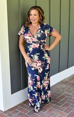 Chris & Carol - 211040D - 42822 So Into You Floral Maxi Dress - Navy