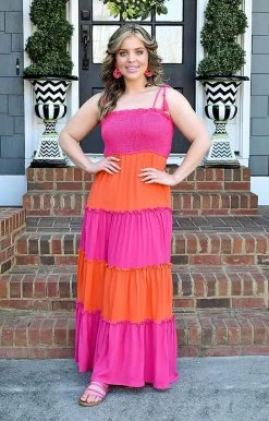 Main Strip - LD51629 - 3522 DRESSES Take Your Chances Colorblock Maxi Dress
