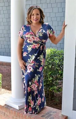 Chris & Carol - 211040D - 42822 So Into You Floral Maxi Dress - Navy