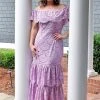 Davi & Dani - DD10565PER - 52922 Easy To Impress Lace Maxi Dress - Lavender DRESSES