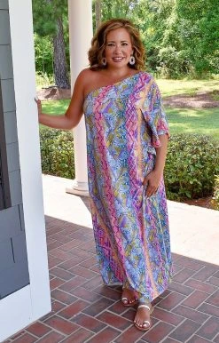 Andree - D10184 - 62722 DRESSES Don't Be Dramatic Snake Print Maxi Dress