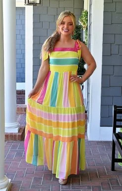 Flying Tomato - ID18664-PP - 7222 DRESSES Fancy You Print Maxi Dress - Multi