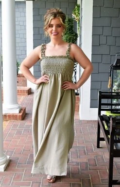 Heimish - WD1003F - 42122 DRESSES Heat Of The Moment Maxi Dress - Light Olive