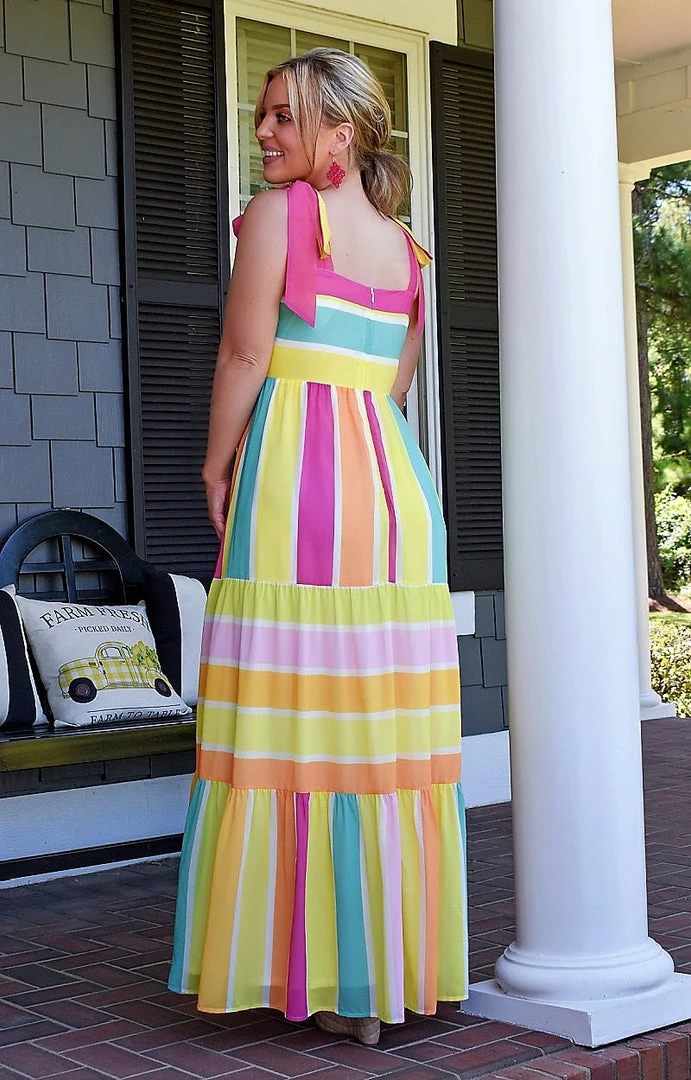 Flying Tomato - ID18664-PP - 7222 DRESSES Fancy You Print Maxi Dress - Multi