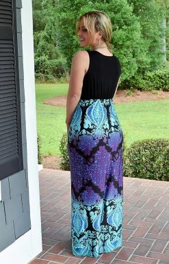 Heimish - SD1027-11 - 71622 DRESSES If I Were Yours Print Maxi Dress - Black/Multi