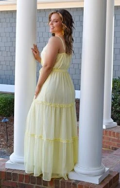 Flying Tomato - LD1028-PP - 21522 DRESSES I'm Extra Striped Maxi Dress - Yellow