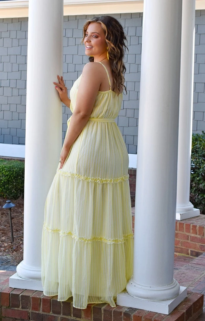 Flying Tomato - LD1028-PP - 21522 DRESSES I'm Extra Striped Maxi Dress - Yellow