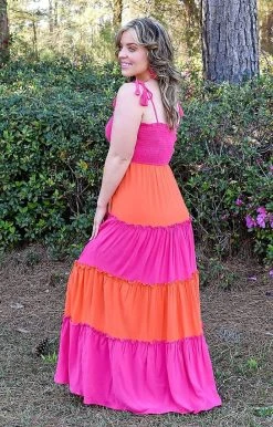 Main Strip - LD51629 - 3522 DRESSES Take Your Chances Colorblock Maxi Dress