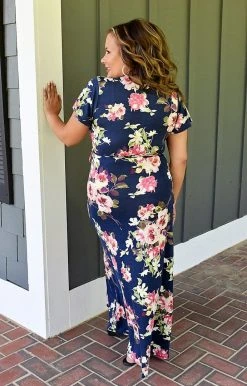 Chris & Carol - 211040D - 42822 So Into You Floral Maxi Dress - Navy