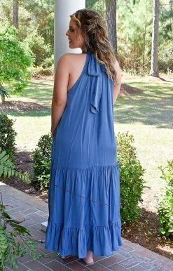 Heimish - BL-WD1073V - 32522 Delicate Touch Maxi Dress - Denim Blue DRESSES