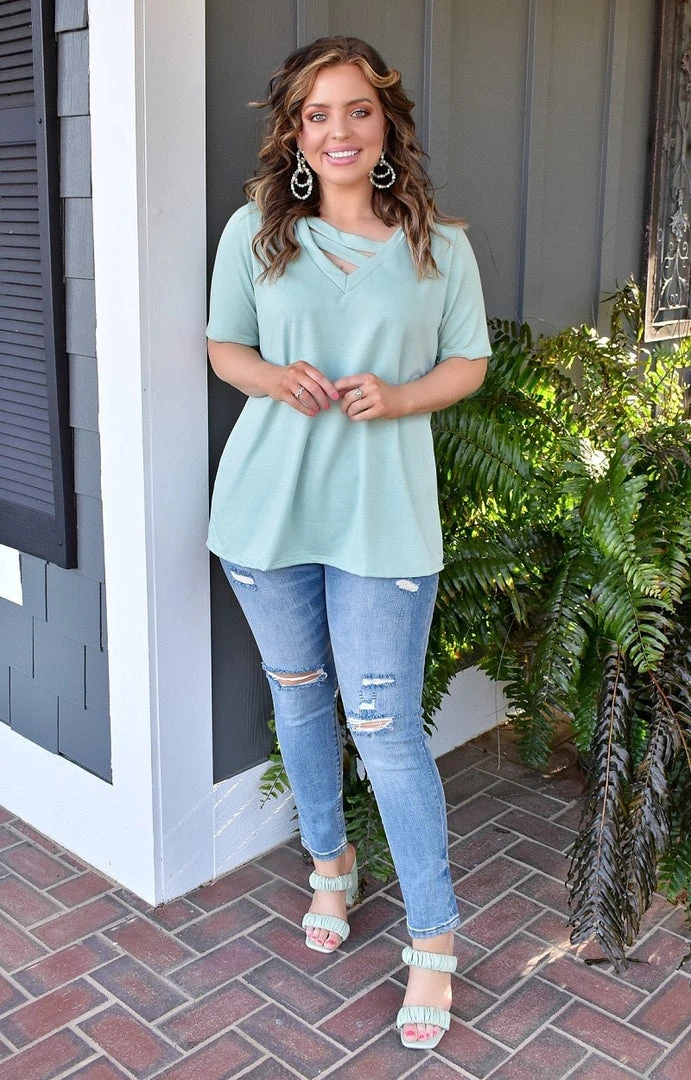 Heimish - BL-ST1879-11 - 22022 Happy To See You Top - Mint TOPS