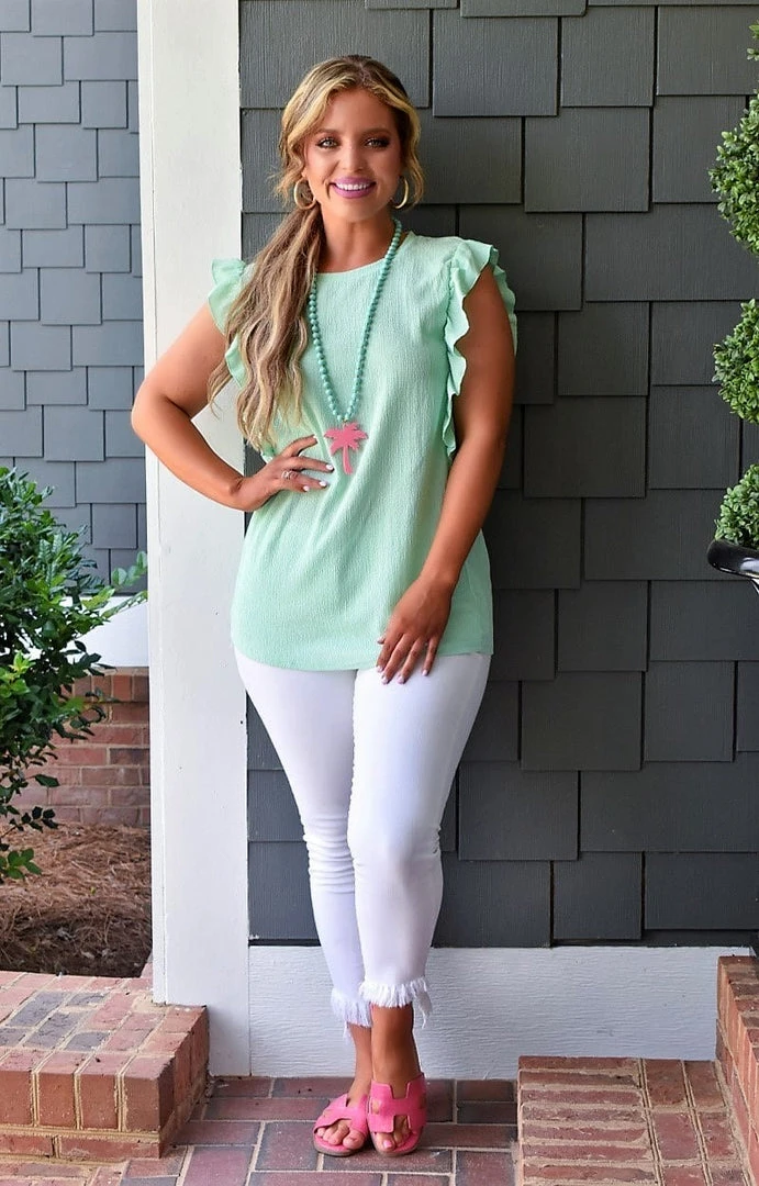 First Love - T11530 - 6622 Flatter Me Top - Mint TOPS