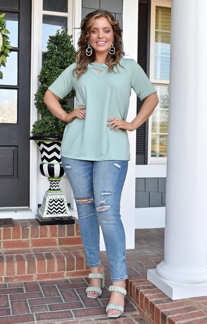 Heimish - BL-ST1879-11 - 22022 Happy To See You Top - Mint TOPS