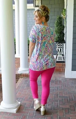 Sew In Love - VT11940-1329B - 5422 Summer Stories Print Top - Mint/Multi TOPS