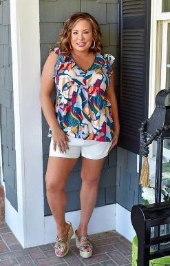 Andree - T10632 - 32122 TOPS Just Like Paradise Print Top - Multi