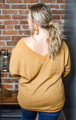 HeySon - HT1292PD - 113020 Burn It Up Oversized Sweater - Mustard