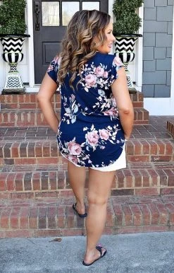 Heimish - BL-ST1596-41 - 32522 TOPS Gentle Blooms Floral Top - Navy