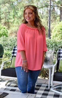 Heimish - BL-ST2220S - 32422 Spotlight On Me Top - Neon Coral