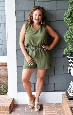 Vision - JP109 - 61622 She's Got The Look Romper - Olive