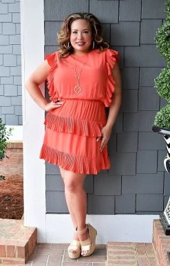 TCEC - CD0211 - 31022 Big Ambitions Dress - Coral