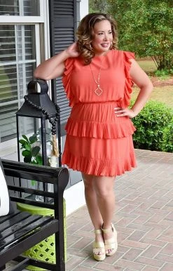 TCEC - CD0211 - 31022 Big Ambitions Dress - Coral
