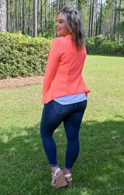 Heimish - SJ1206-10 - 62722 Everything You Need Blazer - Neon Coral TOPS