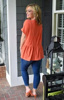 First Love - T11931 - 72022 TOPS Weekend Sun Top - Orange