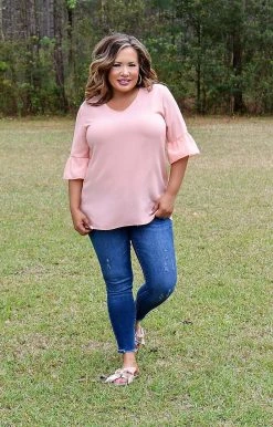 Heimish - BL-ST2306S - 31722 Look Your Way Top - Peach TOPS