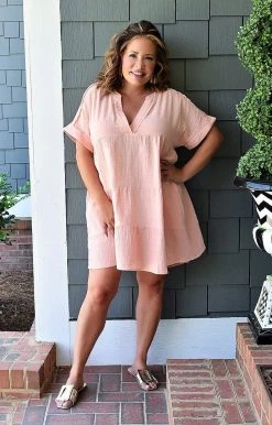 HeySon - ED5064PD - 51922 DRESSES Tell Me Everything Dress - Peach