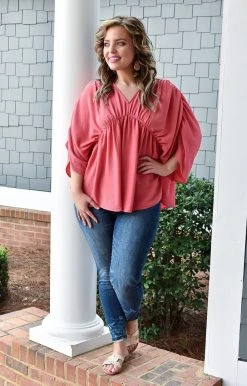 143 Story - TM7516A-PP - 2622 At My Best Top - Rose TOPS