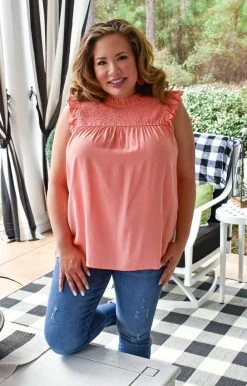 Staccato - 18569PP - 22322 Committed To You Top - Coral TOPS