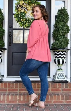 143 Story - TM7516A-PP - 2622 At My Best Top - Rose TOPS