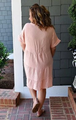 HeySon - ED5064PD - 51922 DRESSES Tell Me Everything Dress - Peach