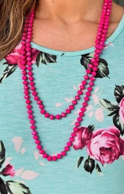 YFW - 72028-34 - 71322 Accessories Friends For Life Necklace - Fuchsia